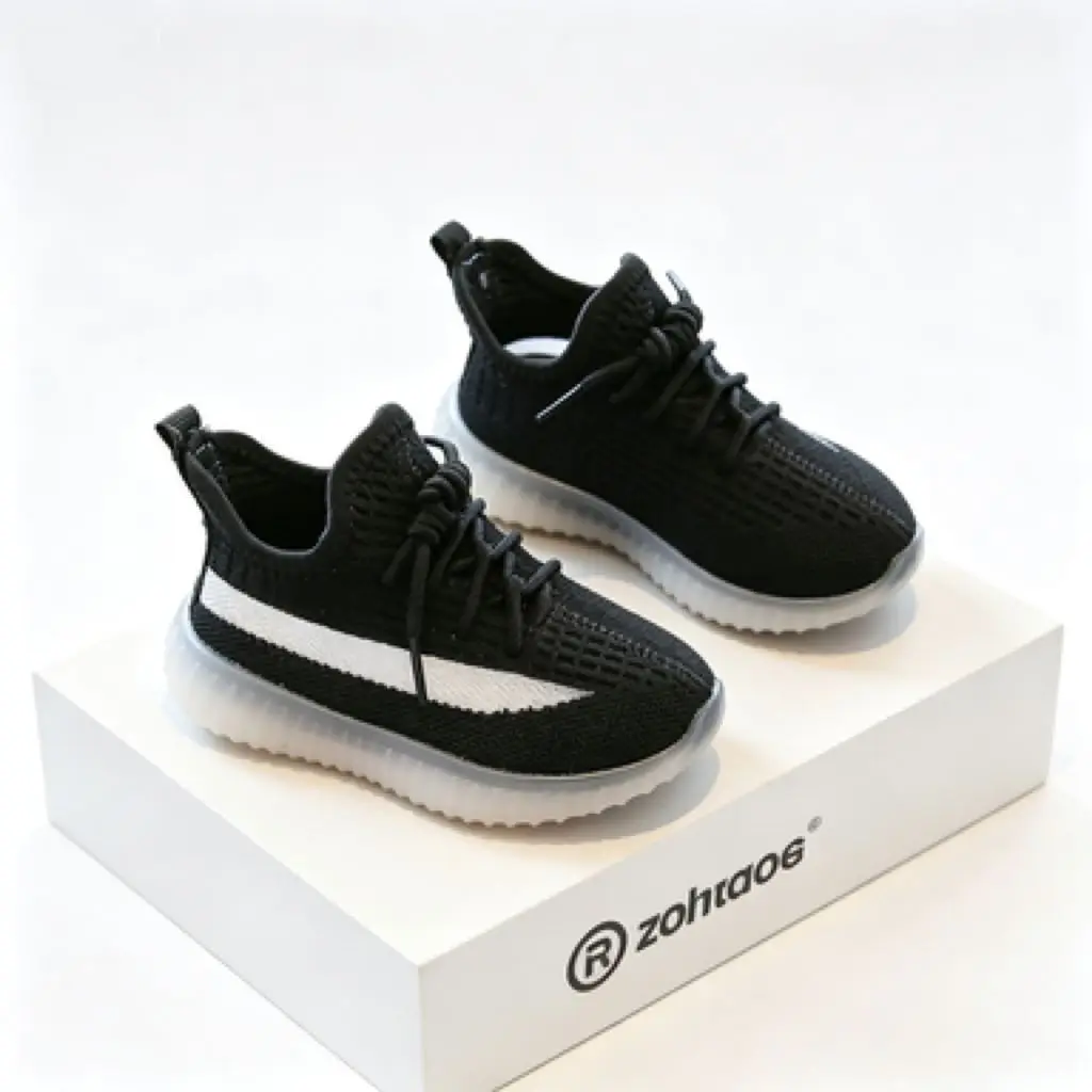 Kids'Casual Shoes Solid Color Mesh Fashion Autumn Shoes For Children Soft Bottom Breathable Anti-slip Black White Size 21-38