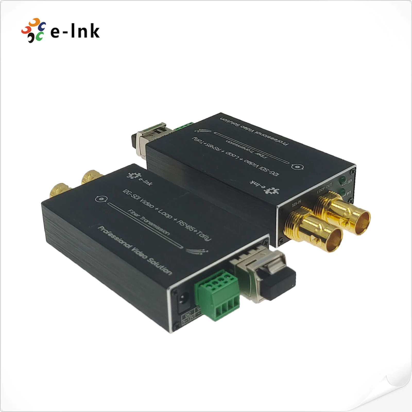 Mini Converter Optical Fiber 12G-SDI with Tally RS485 Loop Out Single Mode Fiber SFP LC 20KM Broadcasting Television