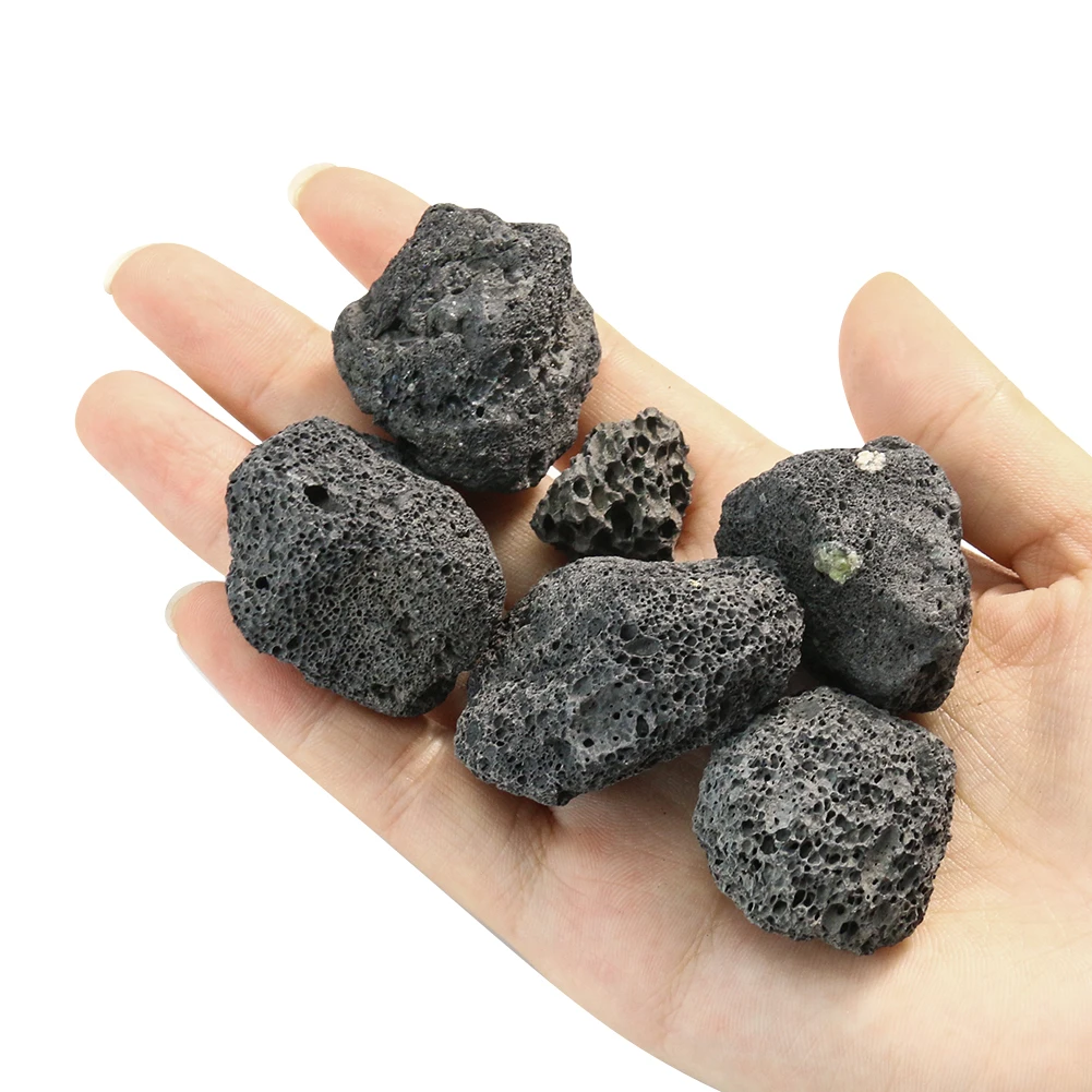 Muy Bien-Natural Volcanic Stone Rough Mineral Specimen Irregular Shape Fish Tank Filter Material Gardening Bonsai Decor 100g