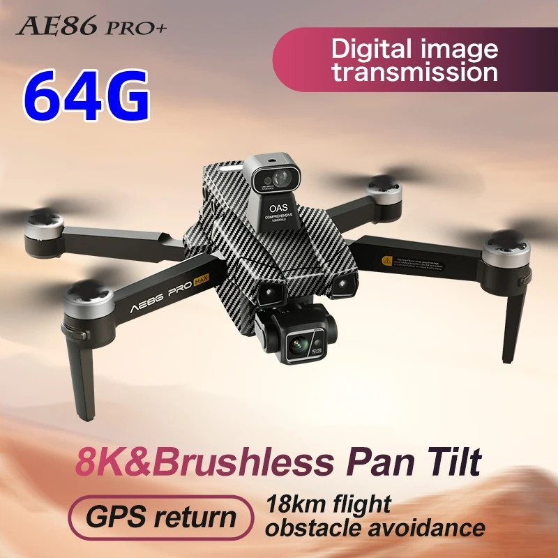 

AE86 Pro Max+ Digital Image Transmission 3-axis Brushless Touchscreen Laser Obstacle Avoidance HD Remote Control
