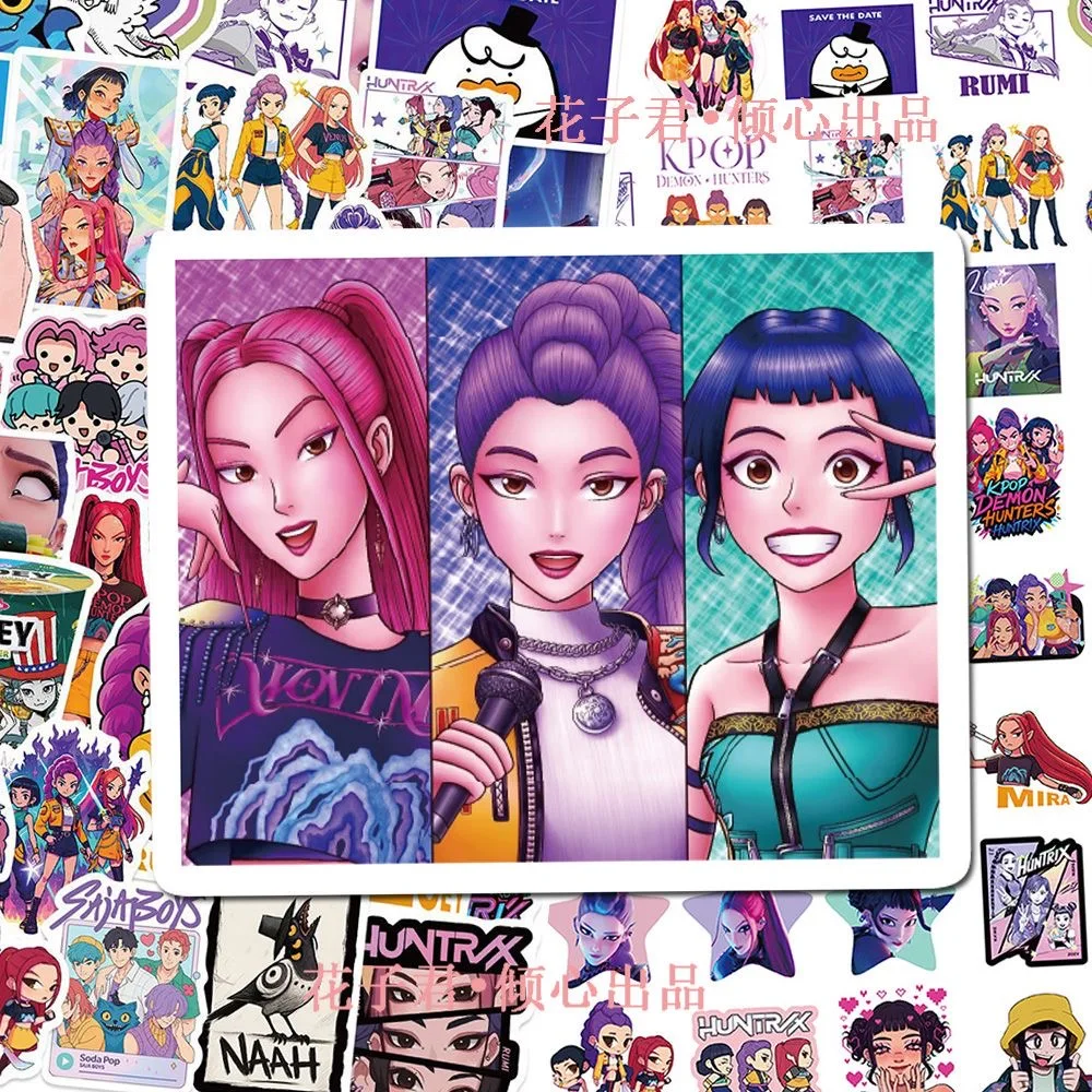 Juego de 60 uds de pegatinas Kpop Demon Hunters Derpy Tiger, Graffiti impermeable, funda de teléfono DIY, pegatina para ordenador portátil