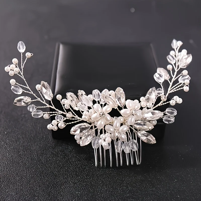 Crystal Rhinestone Pearl Hair Comb Headband Hairband For Women Party Bridal Wedding Hair Accessories Comb Headband Hairband Gift