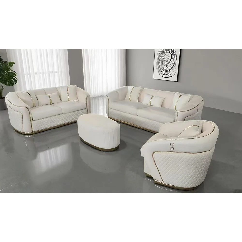 % Home Modern Luxury Upholstered Sofa with European Design Italy Inspired Premium Materials Sofa Set Living Room Furniture