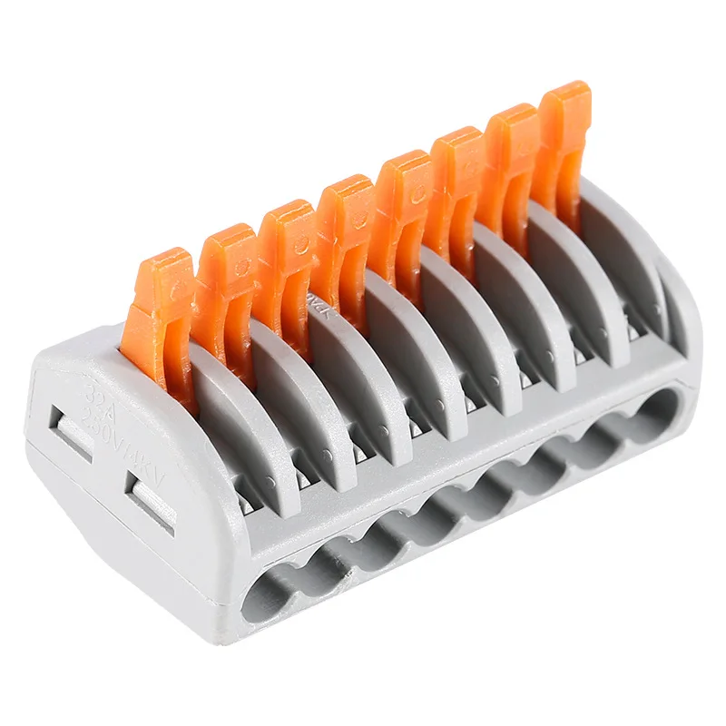 10PCS Tie Rod nut Wire Connector 8-Port Lever Wire Connectors Quick Wire Splice Connectors Push-in Compact Cable  Terminal