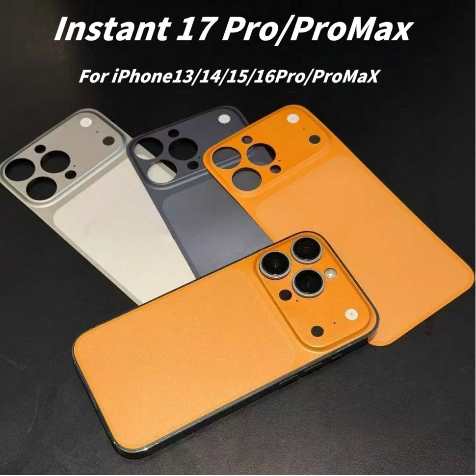 Konverter-Rückplatte für iPhone 13/14/15/16 Pro/Pro Max zu iPhone 17 Pro/17 Pro Max: Metallrahmen-Rückseite aus Legierung mit Glaslinsenfolie