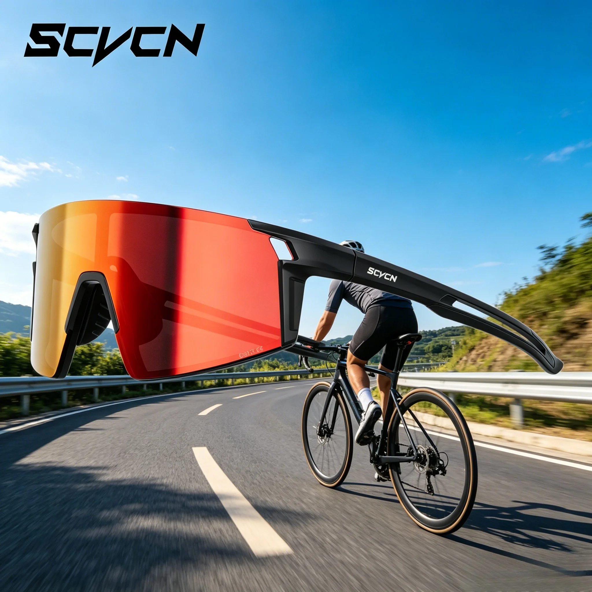 

SCVCN Outdoor Cycling Sunglasses MTB Road Driving Bike Glasses Sports Climbing Men Women Bicycle Cycling UV400 Windproof Goggles
