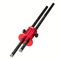 AT43-Double Head Wheel Marking Gauge Aluminum Parallel Line Drawing Tool Woodworking Marking Scriber Ruler W/ Inch&Mm Scale
