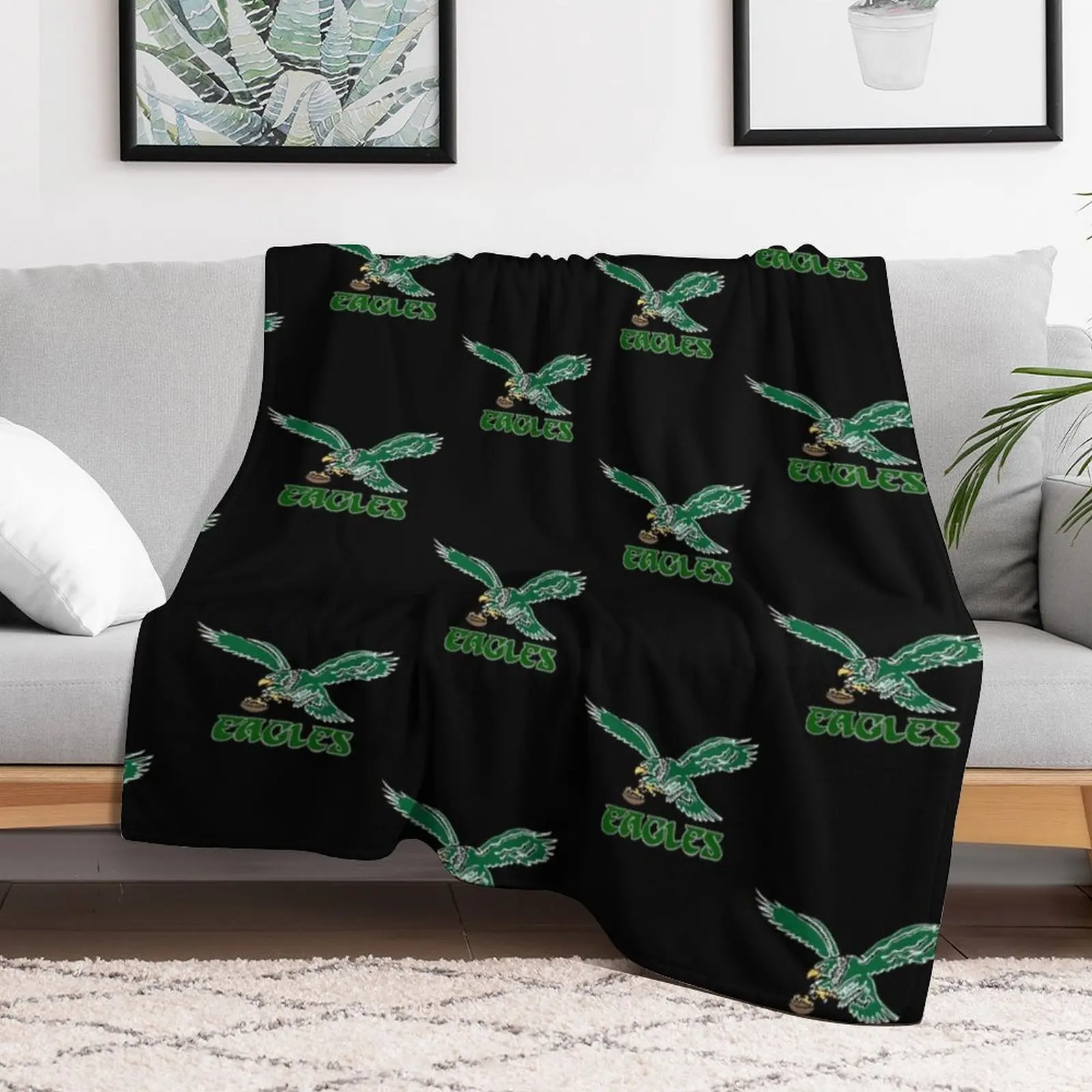 Philadelphia vintage eagles logo Throw Blanket Tourist Large Beautifuls cosplay anime Blankets