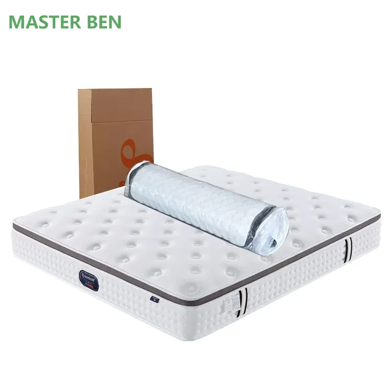 Memory Foam California King Queen Full Size Bonnell Spring Luxury Mattress Tight Top Roll Up In A Box