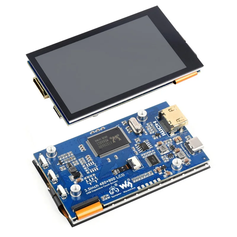 IPS LCD Capacitivo Touch Screen Display, Raspberry Pi, Compatível com HDMI, Jetson Nano, PC, 3.5 ", 480 × 800