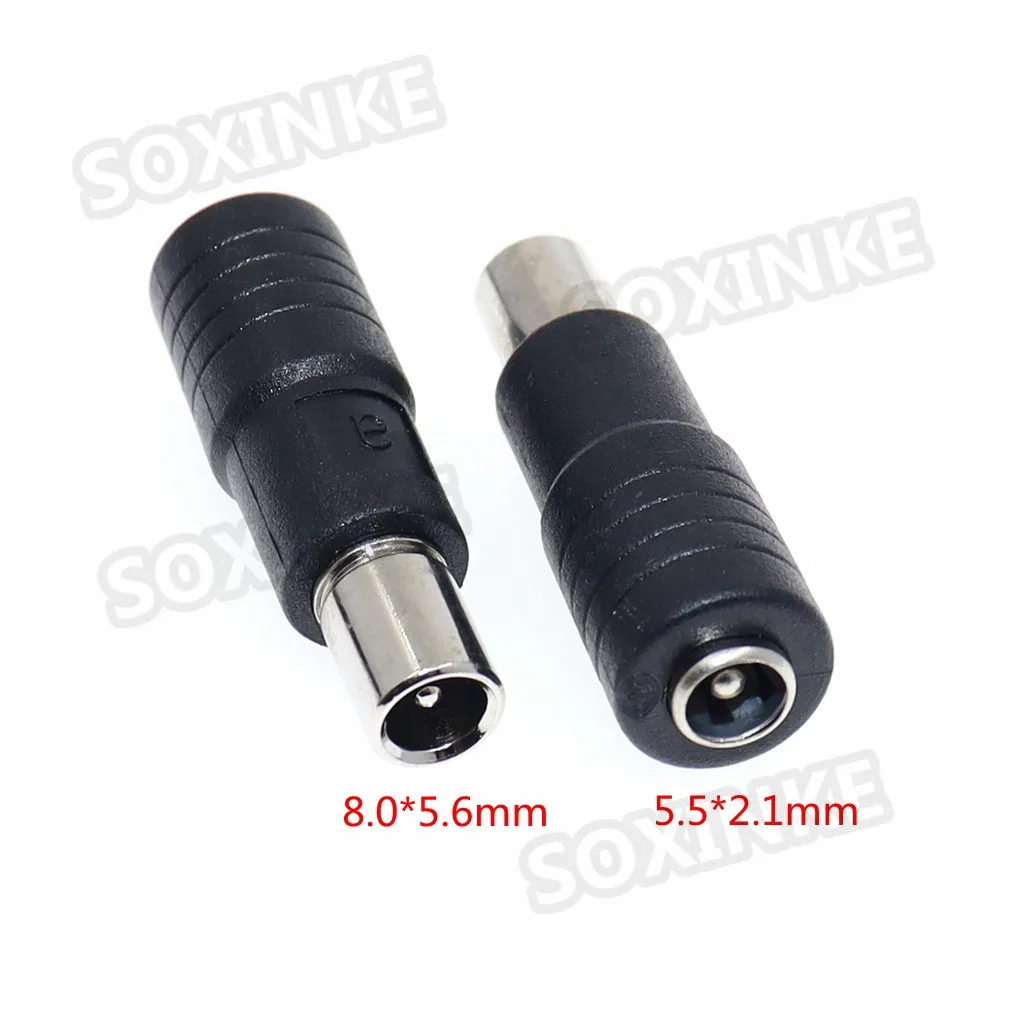 2 szt. Adapter zasilania prądem stałym 8.0*1.6/8.0x1.6mm męski na 5.5x2.1mm żeńskie gniazdo DC do laptopa Xiaomi do ładowania skutera utrzymującego