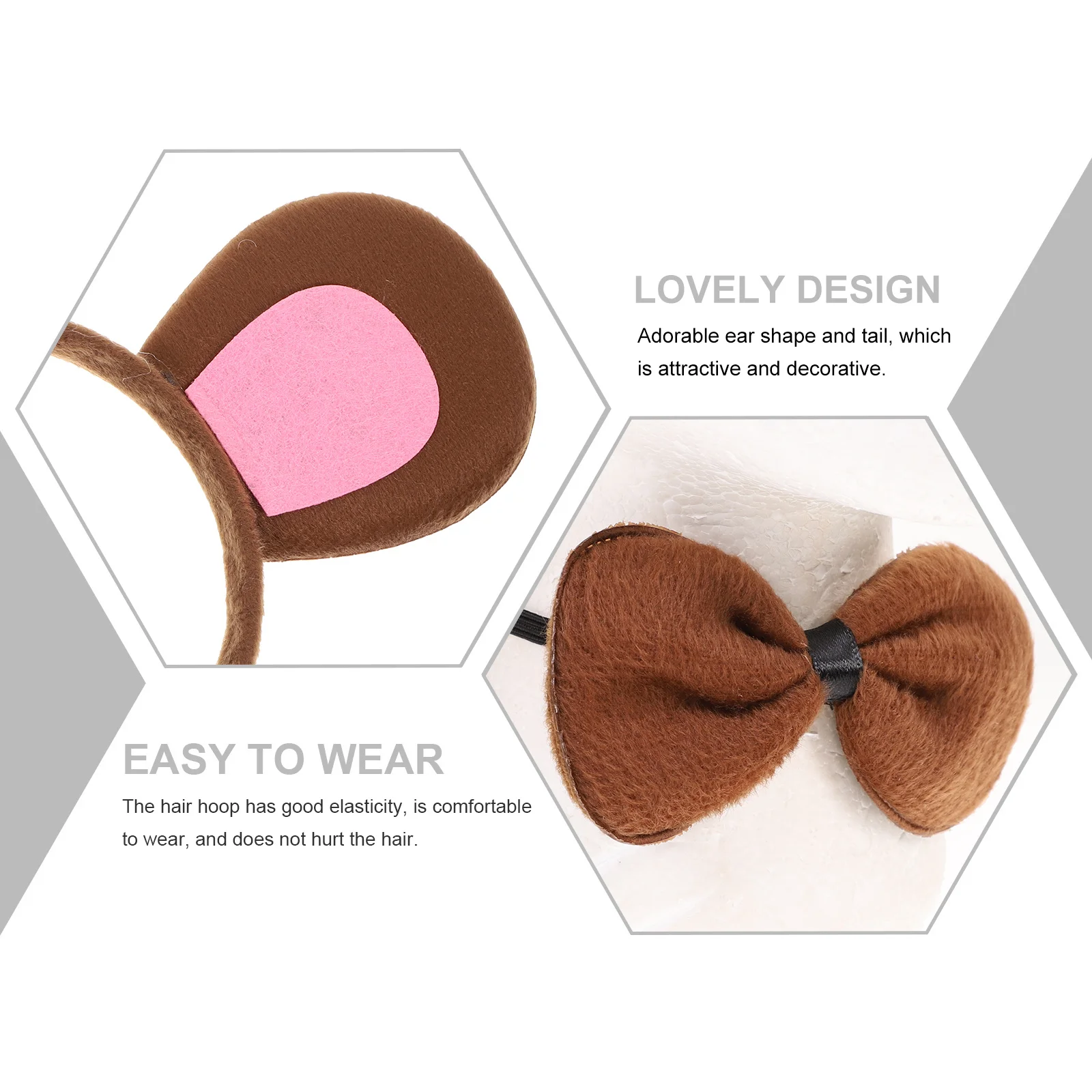 1 Juego de tocado de Cosplay estilo mono 3 en 1 accesorio de disfraz de Halloween para decoración de fiesta de adultos