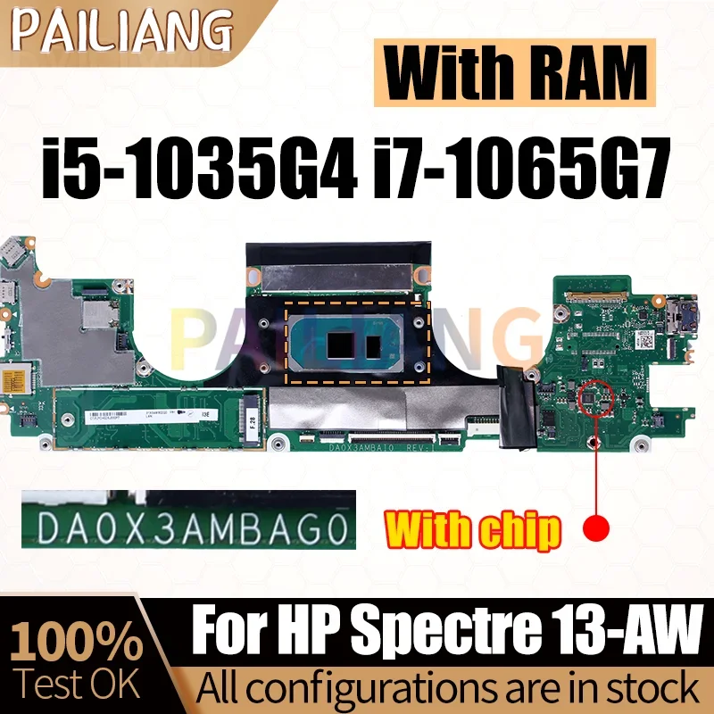 For HP Spectre 13-AW Notebook Mainboard DA0X3AMBAG0 DA0X3AMBAI0 M03271-601 i5-1035G4 i7-1065G7 Laptop Motherboard Full Tested