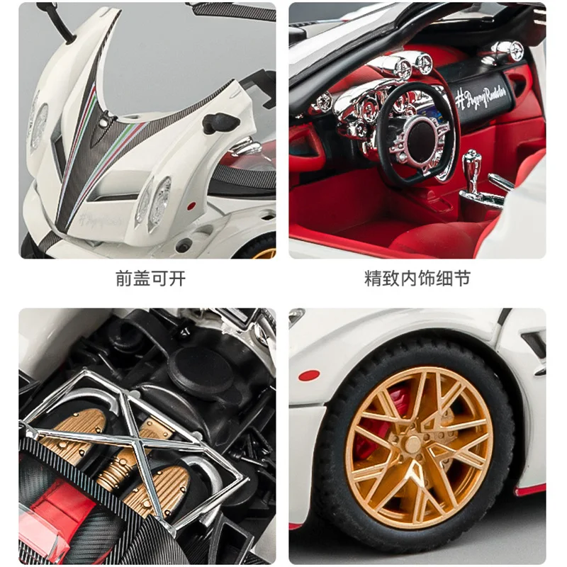 1:24 Pagani Huayra Dinastia Alloy Racing Car Model Diecasts Metal Toy Sports Car Model Simulation Sound And Light Childrens Gift