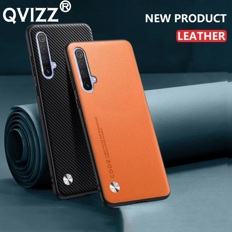 Leather Case for Oppo Realme X50 Pro 5G China Carbon Fiber Matte Silicone Protection Hard Phone Cover OppoRealmeX50Pro5G Coque