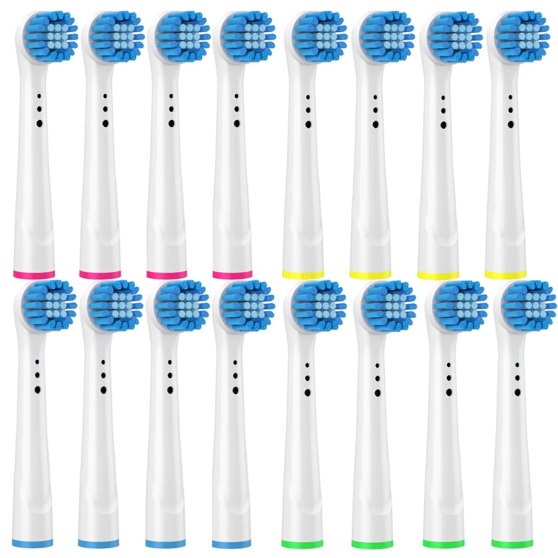 Toothbrush heads compitable with Oral-B D12、D16、D100、P2000、P3000,etc.Brush heads suitable for people with sensitive teeth,16pack