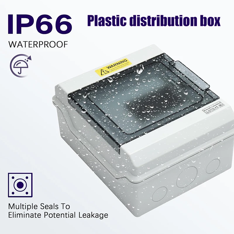 IP65 Waterproof Distribution Box Surface-Mounted Household Circuit Breaker Switch RCD Protection Box