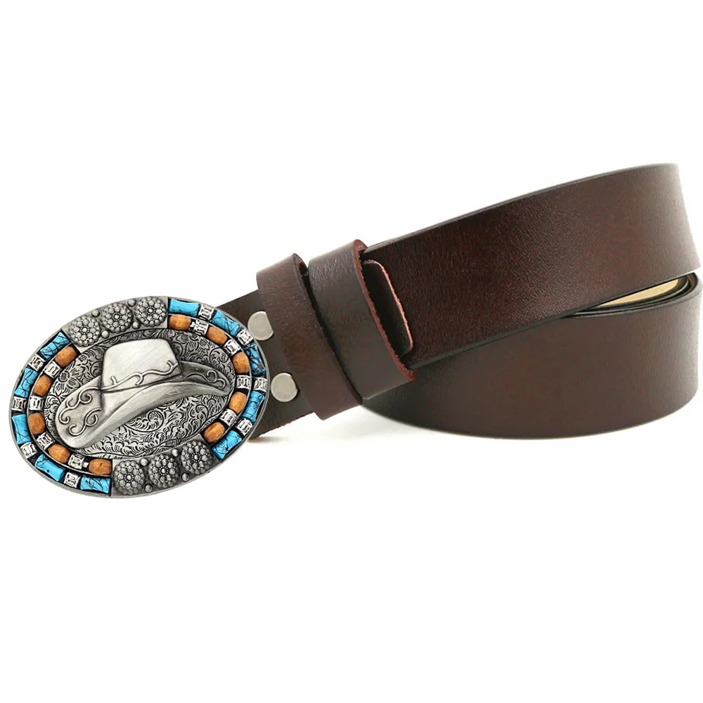 Luxury Brand Genuine Leather Belt For Men Western Cowboys Goth Fashion Apparel Accessory Male Waist Straps