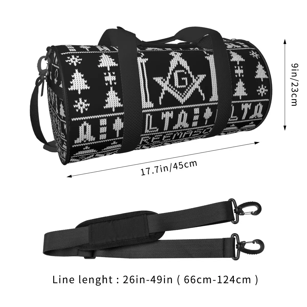 Freemason Sporttassen Kerst Trui Ontwerp Reis Training Gymtas Met Schoenen Nieuwigheid Handtassen Mannen Design Oxford Fitness Tas