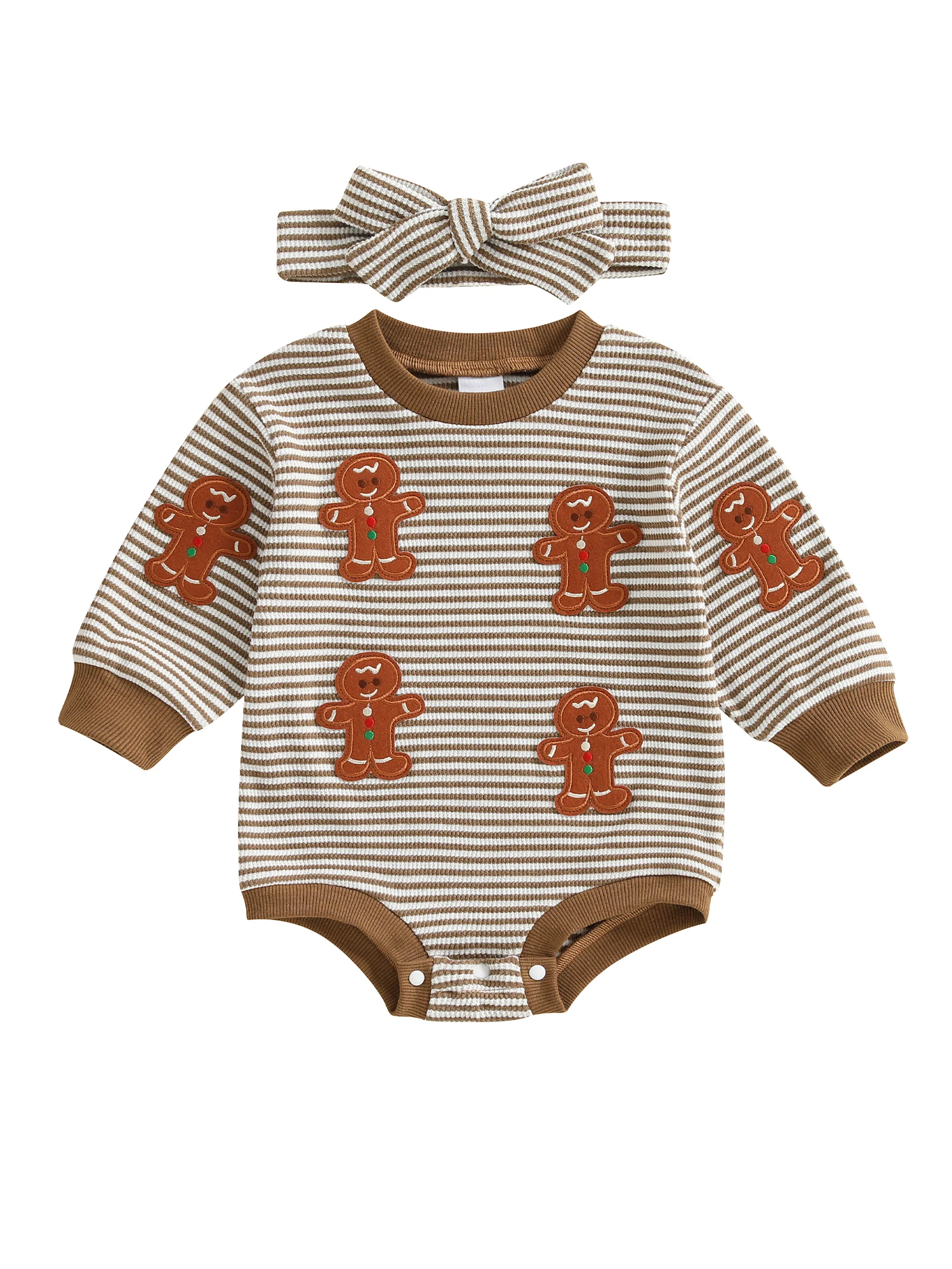 ملابس احتفالية للعطلات للفتيات الرضع مع ملابس داخلية مزينة لرجل الثلج سانتا كلوز وعصابة رأس متطابقة #2