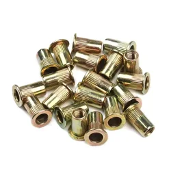 10/20pcs M3 M4 M5 M6 M8 M10 Brass Flat Head Carbon Steel Rivet Nuts Threaded Rivet Insert Nutsert Cap