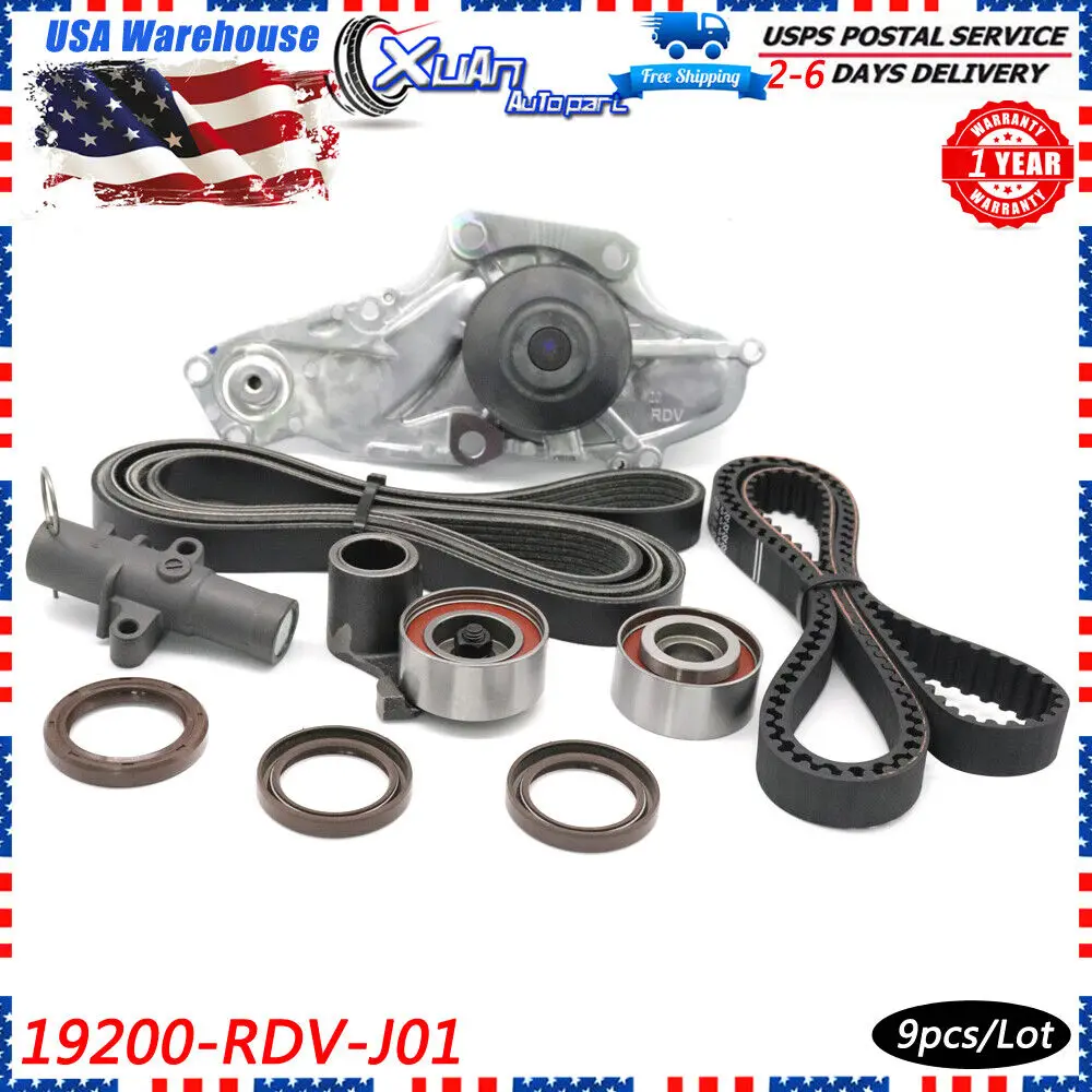 Car Engine Timing Belt Kit Idler Water Pump Crankshaft Cam Seal 19200-RDV-J01 For ACURA MDX HONDA ODYSSEY PILOT RIDGELINE 3.5L