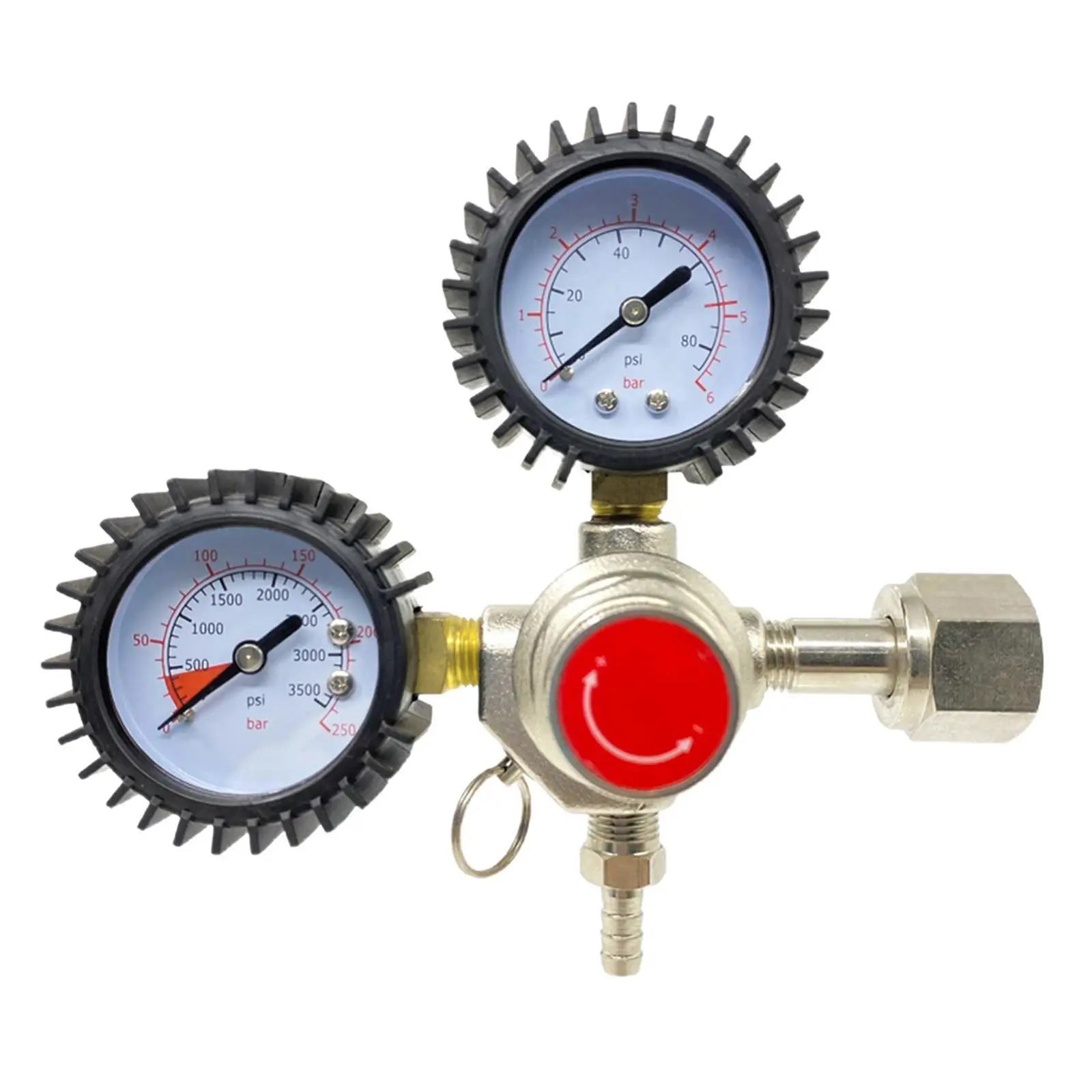Dual Gauge CO2 Pressure Regulator for Keg Beer Dispensing Safety Valve Homebrew Draft System