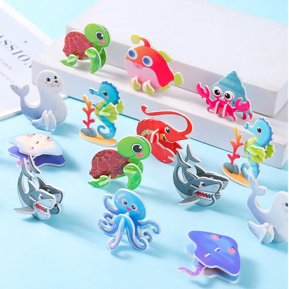 30pcs Cartoon Insect Assembly Model 3D Mini Animal Paper Insect Puzzle Children's Toys DIY Educational Toy Gift for Kids