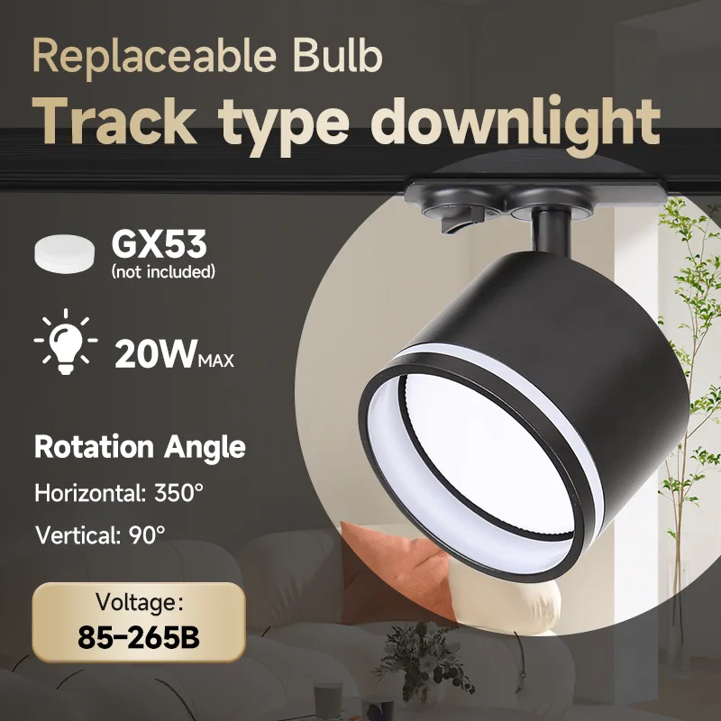 Track Light 110v No Main Light Living Room Clothing Store Exhibition Hall Three-color Light Led Track Spotlight