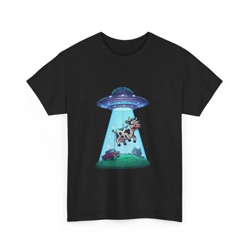 Cow Jumping UFO Green Fields Pickup T-Shirt