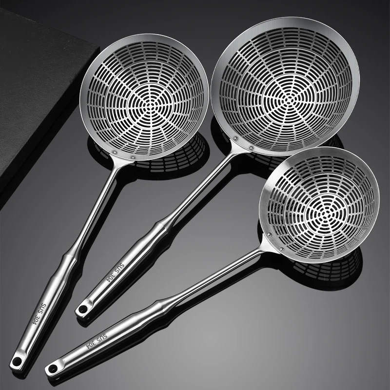 304 Stainless Steel Colander, Oil Grids, Sieve, Dumplings, Noodles Spoon, Hot Pot Colander, Large Colander
