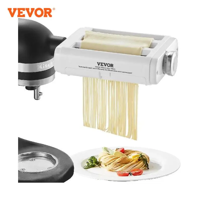 VEVOR Pasta Attachment for KitchenAid Stand Mixer  3-IN-1 Stainless Steel Pasta Roller Cutter Set Including Pasta Sheet Roller