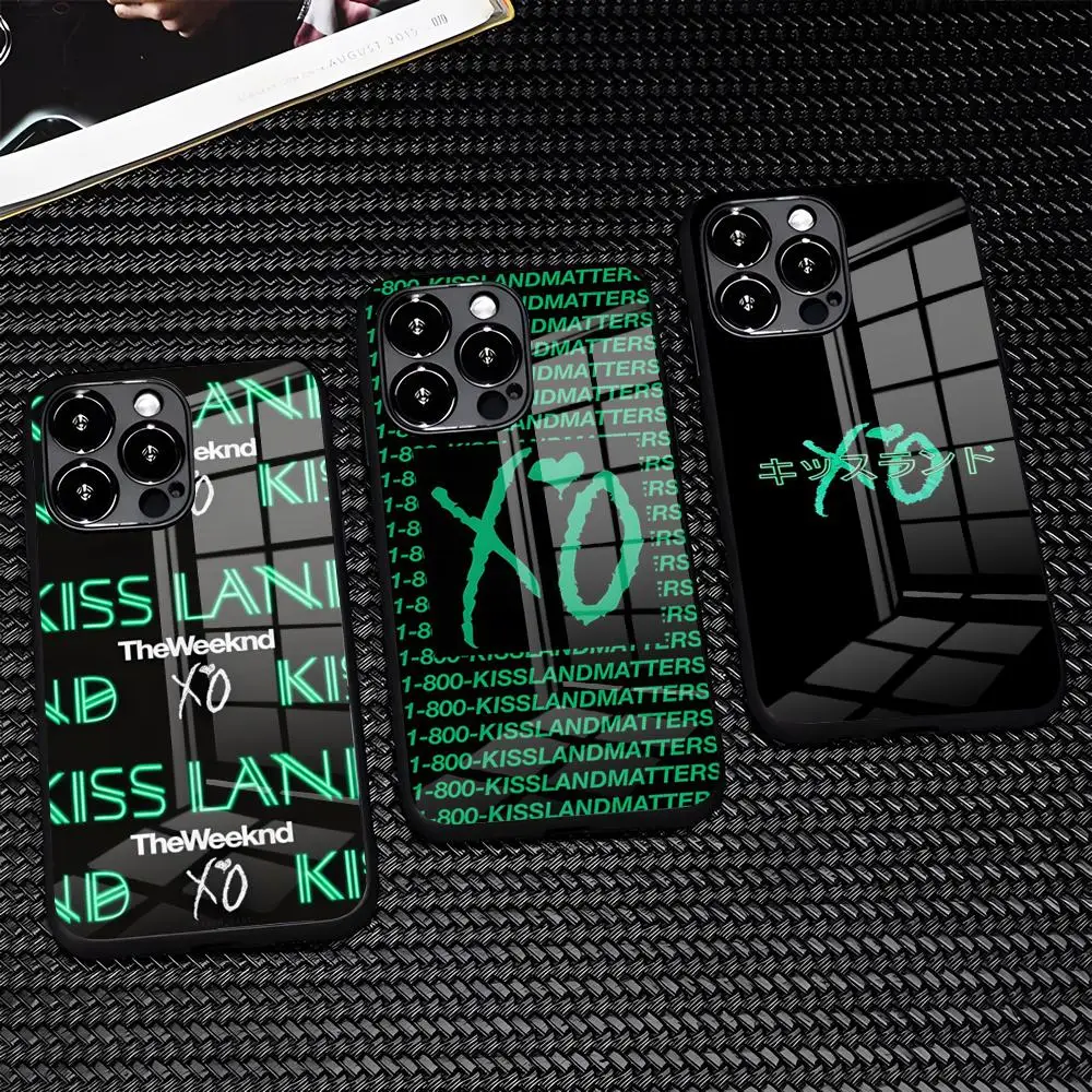 Image of Rapper Weeknd Kiss Land Phone Case For IPhone 17 Pro Max 16 15 14 Pro Max 13 11 X Xs Xr 8 7Plus Glass Cover