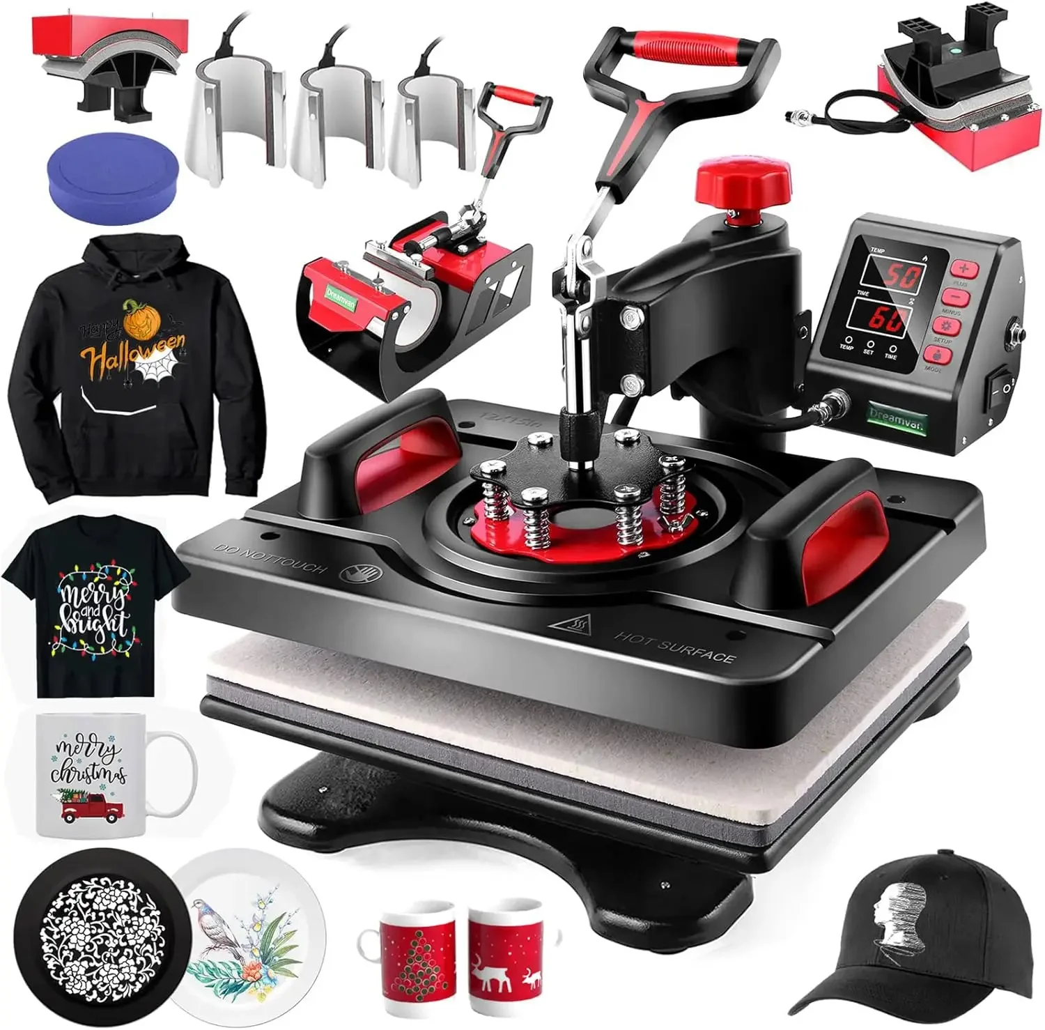 8-in-1-Wärmepressmaschine, professionelle Sublimationsmaschine, 12 Zoll x 15 Zoll, Swing Away Shirt-Druck, Wärmeübertragung, digital