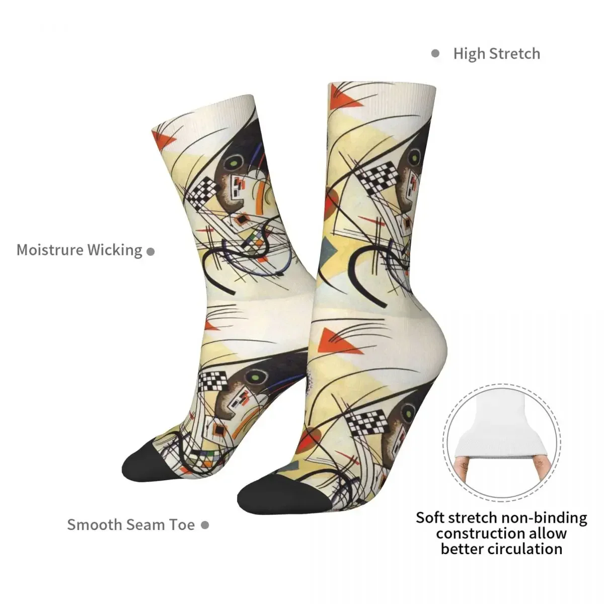 Transverse Line, 1923 Wassily Kandinsky Socks Harajuku Sweat Absorbing Stockings All Season Long Socks for Unisex Gifts