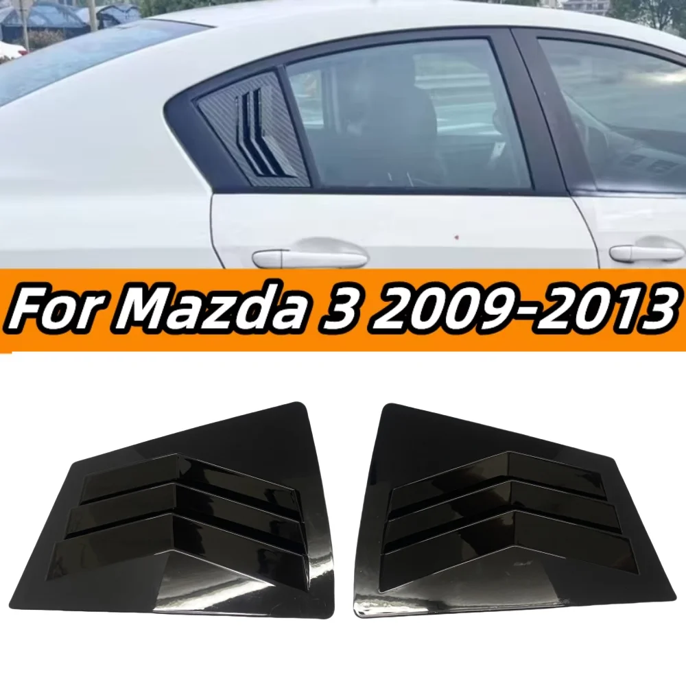 

Pair Car Rear Window Quarter Louver Shutter Covers For Mazda 3 2009-2013 Trim Sticker Vent Scoop ABS Carbon Car Accessories