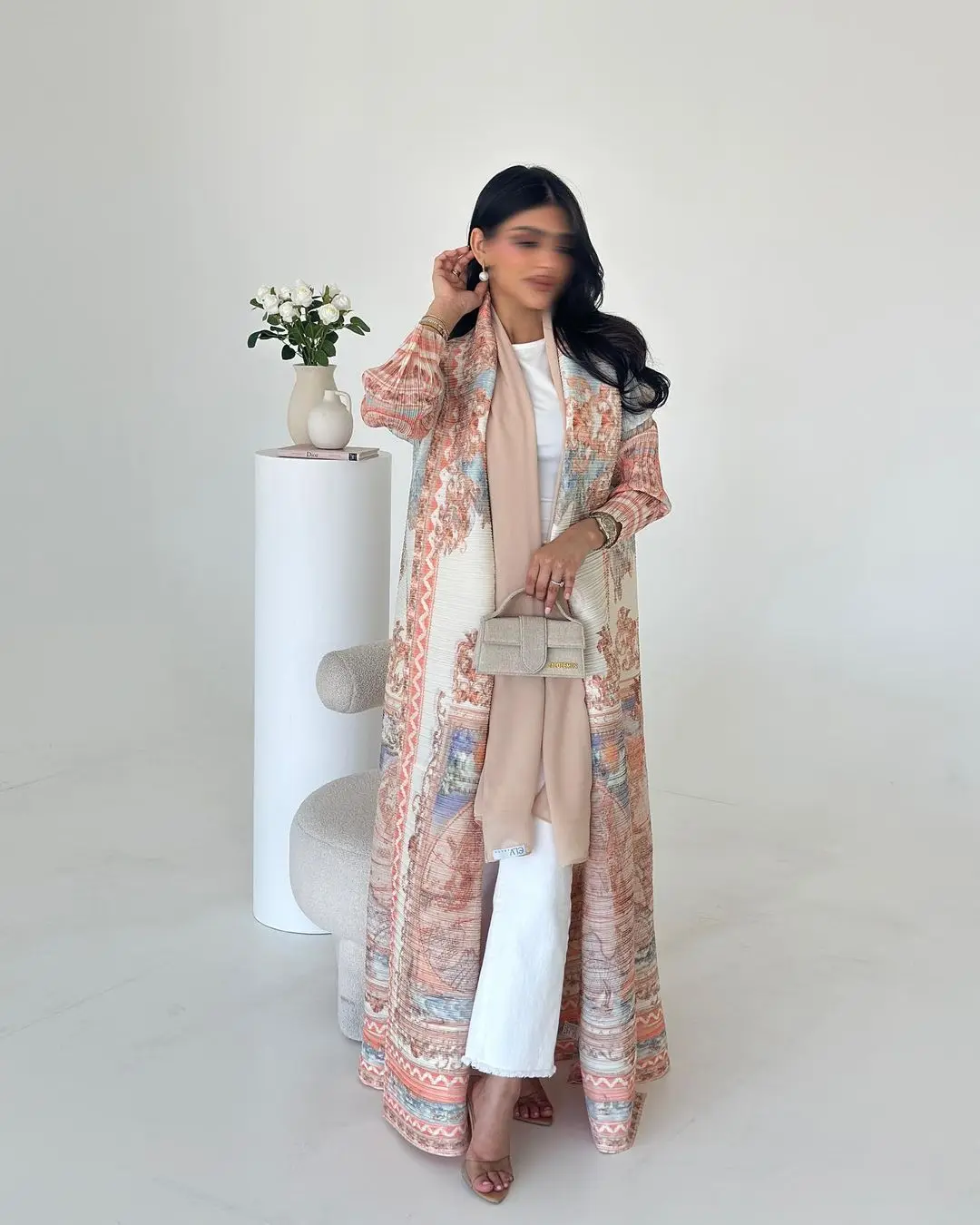 EUHG Abaya plissée Miyake femme à manches longues 3