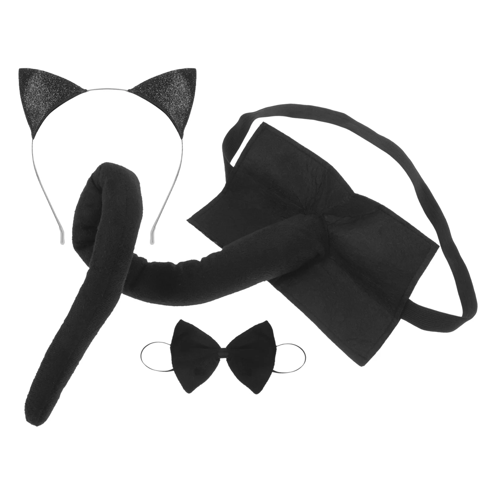 

1Set Ears Headband Tail Bowtie Set for Cosplay Party Costumes Decorative Cat Costume Headband for Cosplay
