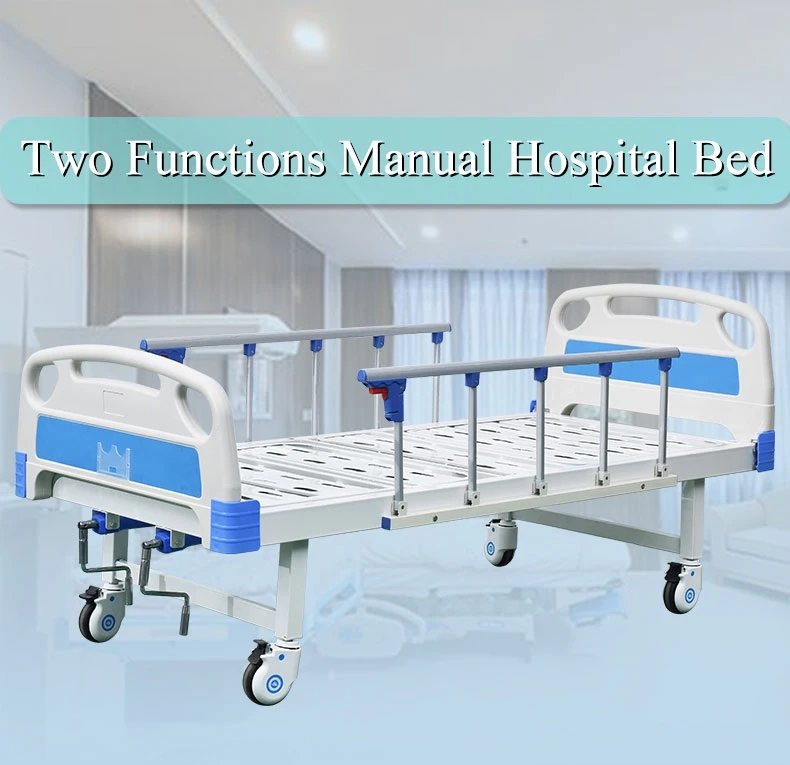 Factory wholesale nursing bed manual 2 crank medical bed i cu and clinic hospital bed for home