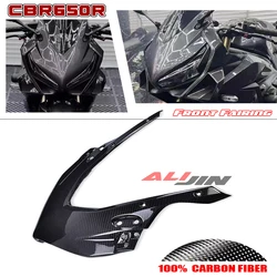 100% Real Dry Carbon Fiber Fairing For Honda CBR650R 2019-2023 2022 Motorcycle Front Fairing Nose Headlight Cover Panel Cowling