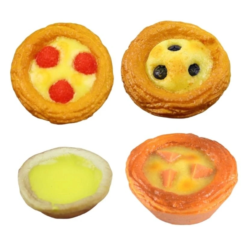 6pcs Fake Eggs Tart Simulation Photo Props Stylish Wedding Party Decoration 15UB