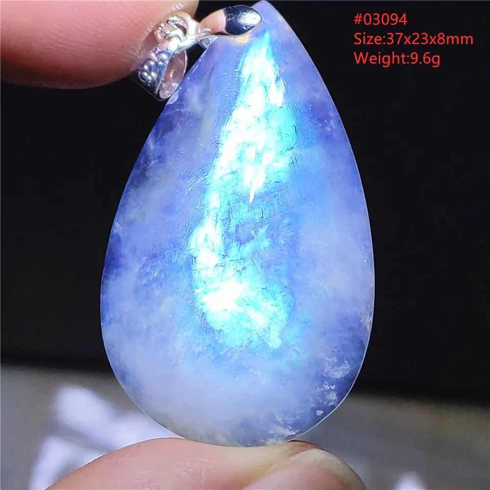 

Натуральный голубой лунный камень, кулон-капля, прозрачный бусинный кулон, женское овальное ожерелье из лунного камня, ювелирные изделия, класс АААА