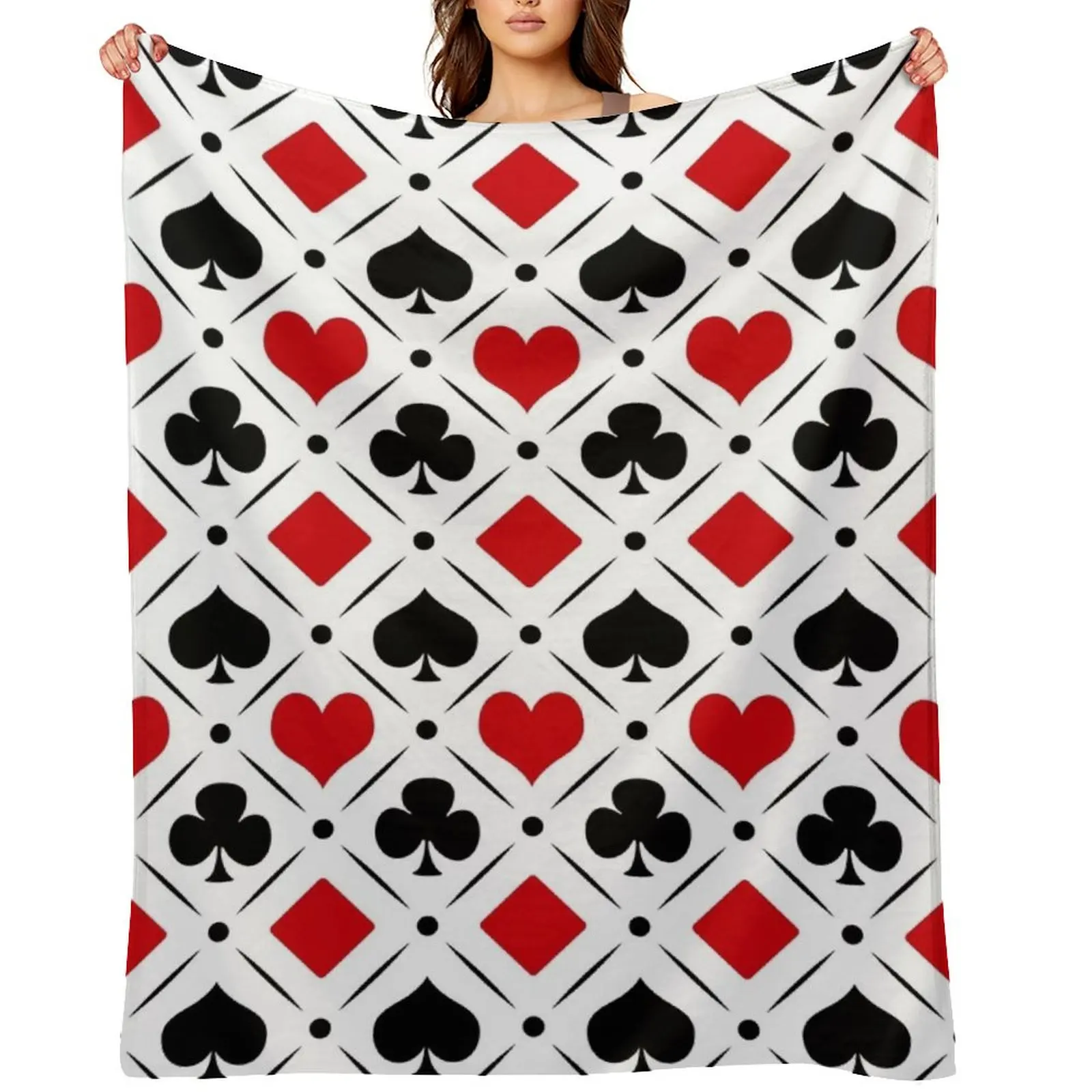 

Playing card suits symbols Throw Blanket Giant Sofa Bed linens bed plaid blankets and throws Blankets