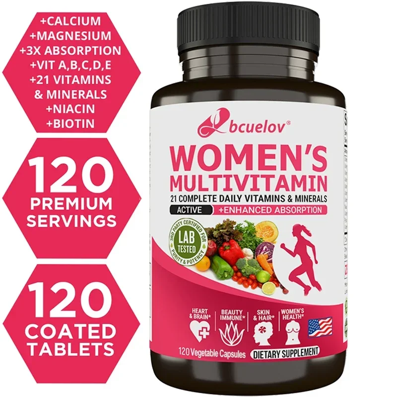 Women's Multivitamin Multimineral Supplement - Magnesium Biotin Calcium Zinc Selenium - Supports Joints Skin Nails