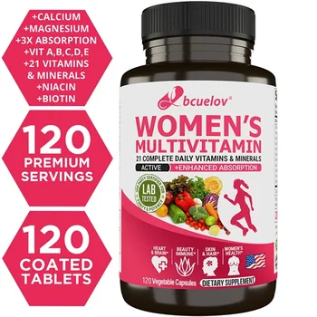 Multivitamine Multimineraalsupplement voor dames - Magnesium Biotine Calcium Zink Selenium - Ondersteunt gewrichten Huidnagels