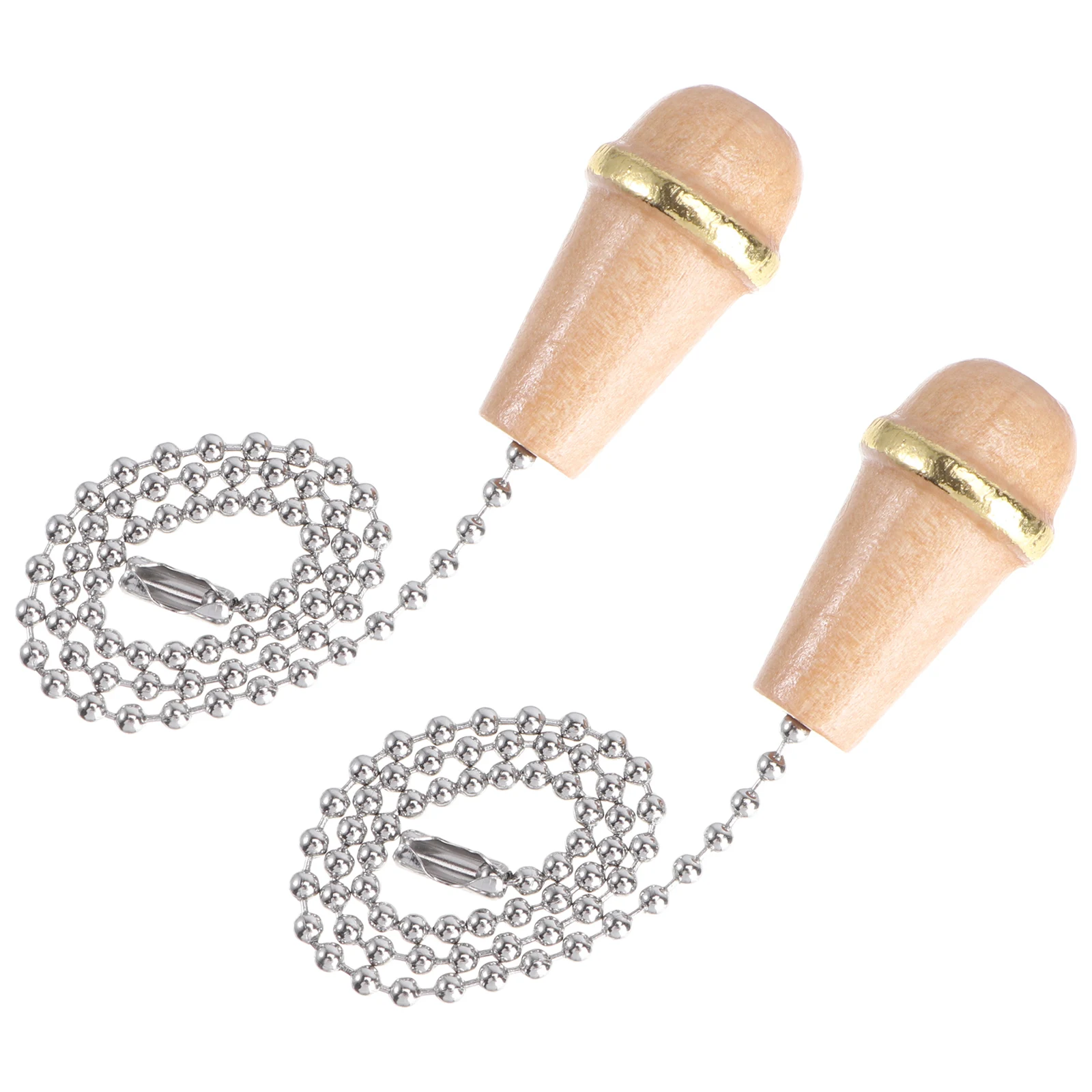 

2 pcs Pendant Pull Rope Switch Ceiling Chains for Fans Eco-Friendly Lamp Chain Household Pull Chain Wood Color Random Color