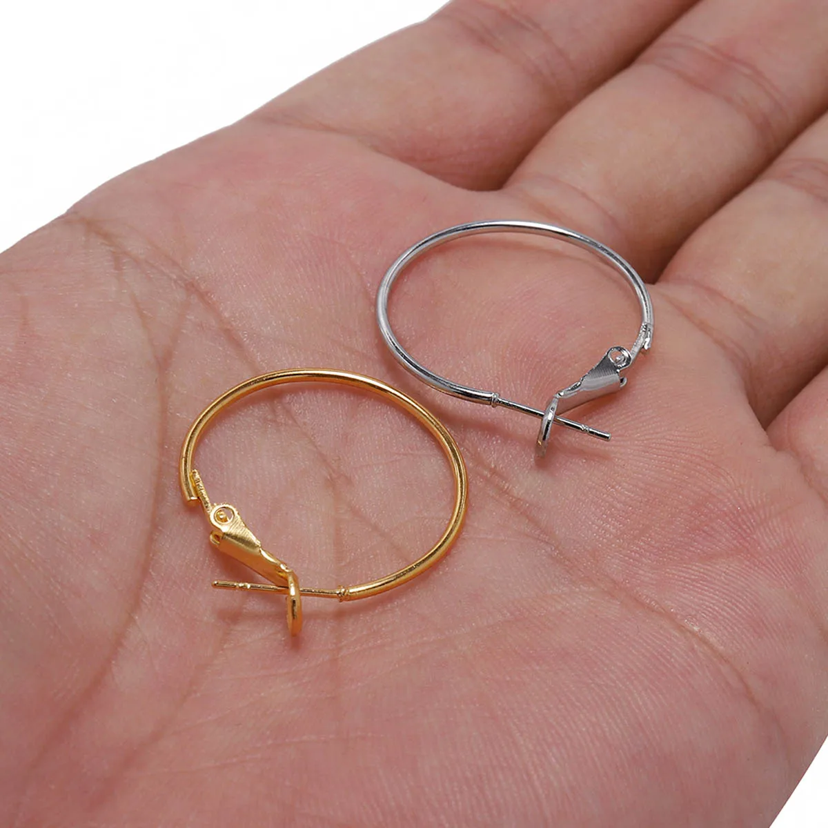 10-50 teile/los 20 25 30 35 40 mm Hoops Ohrring Großen Kreis Hängen Ohrringe Erkenntnisse Für DIY Schmuck, der Zubehör Liefert – Detail 8