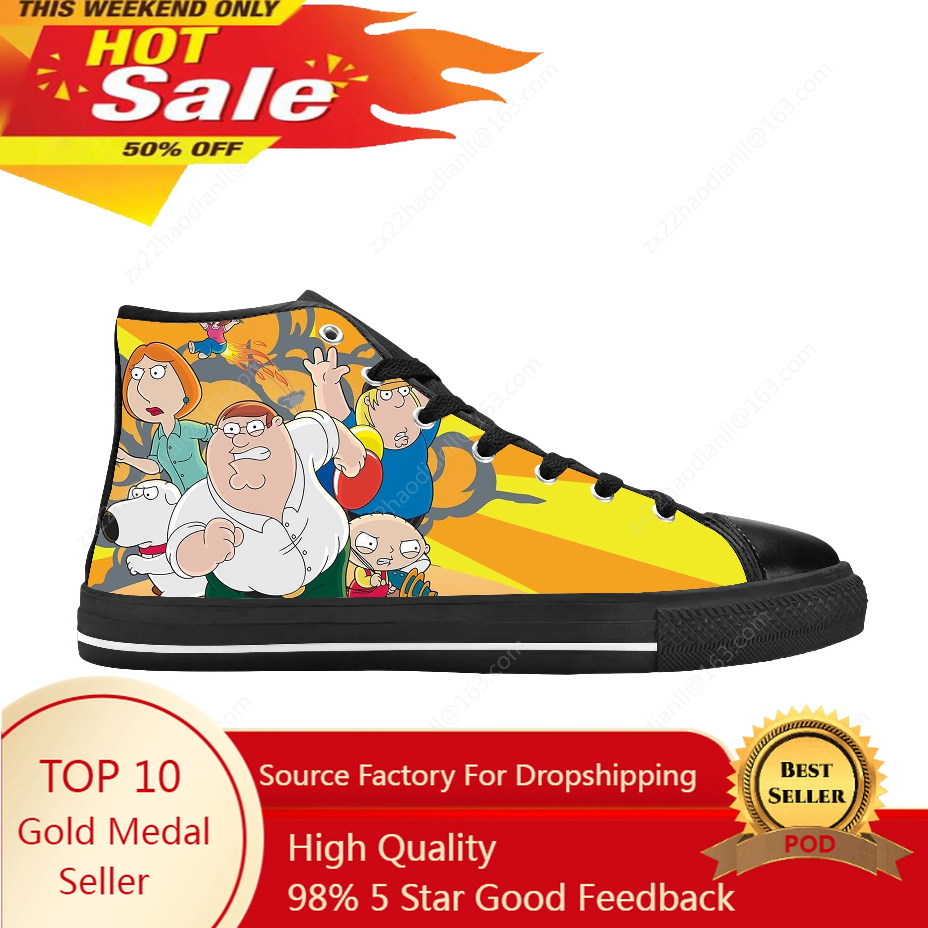 Guys Anime Cartoon Manga Comic Funny Cool Family Casual Cloth Shoes High Top Comfortable Breathable 3D Print Men Women Sneakers