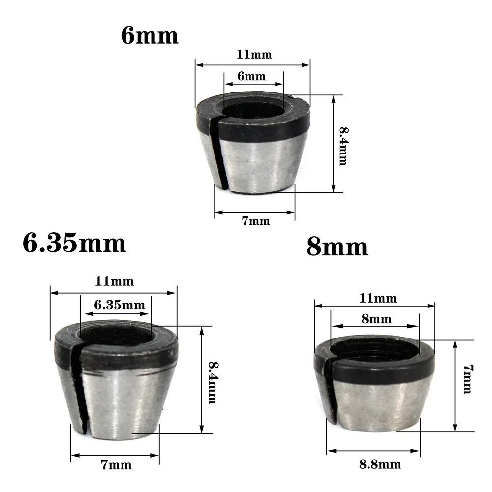 1/4 ''6MM 6.35MM 8MM Chuôi Dao Phay Collet Chuck & Nut Cho Điện Gỗ Tông Đơ Cắt Gỗ router Khắc