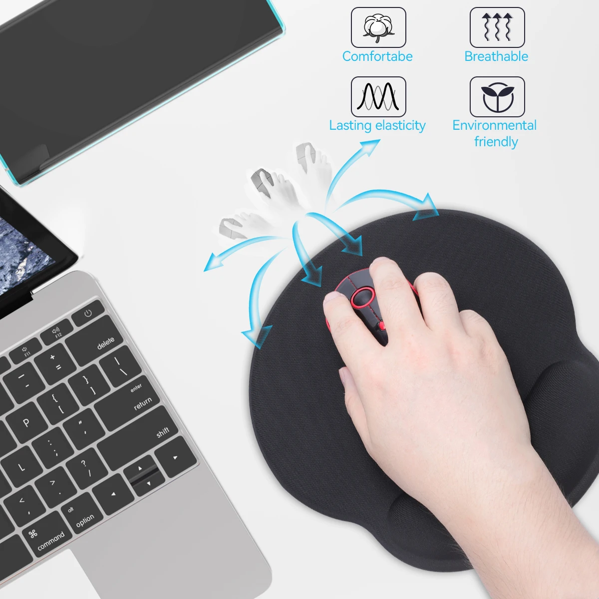 Wrist Rest Mouse Pad Silicone Ergonomic Hand Support Non Slip Gaming Mice Mat Home Office Mousepad Table Mat For Laptop Computer